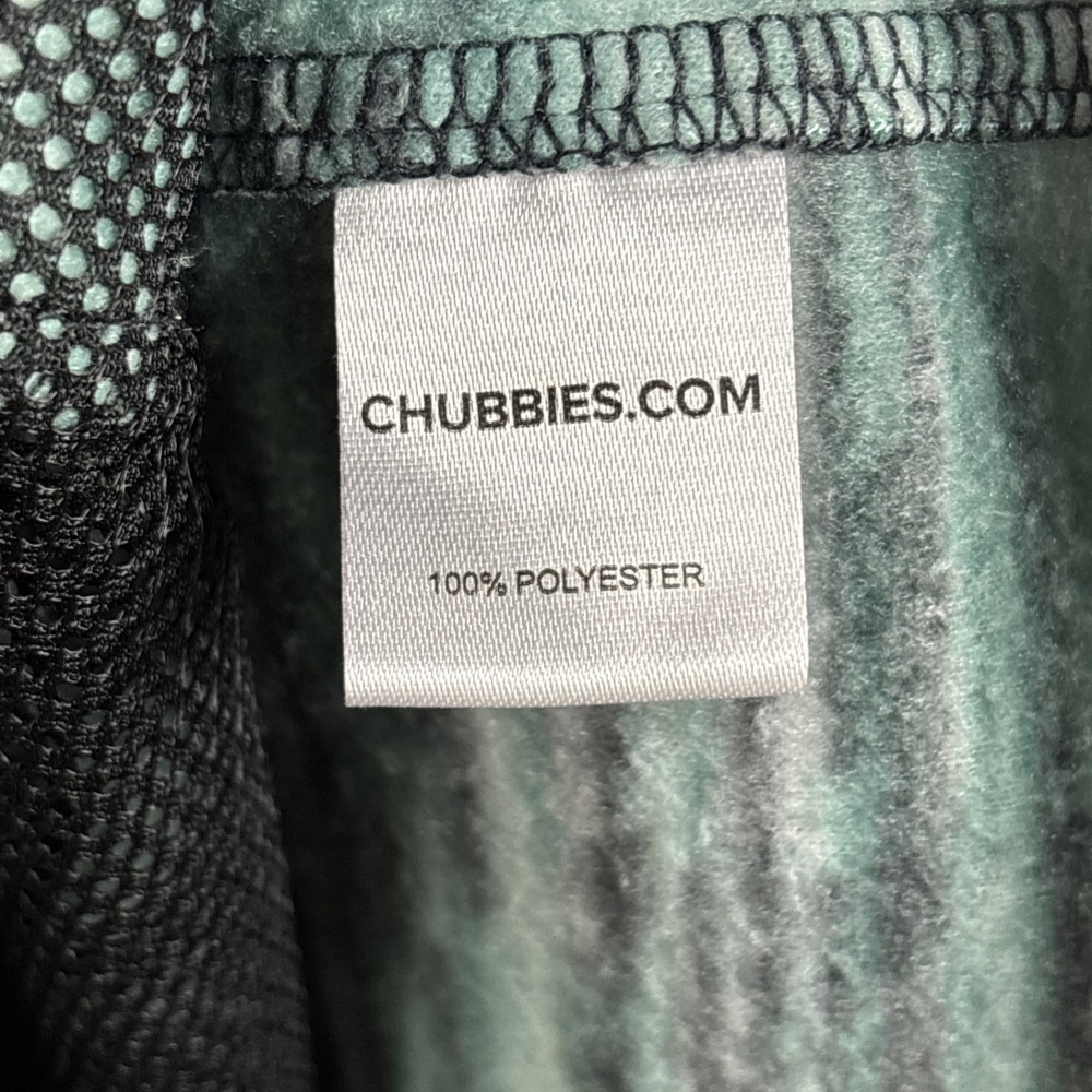 Chubbies Teal Blue Stripe Fleece 1/4 Zip Pullover Womens Small Top Outdoor Hike - Picture 9 of 10